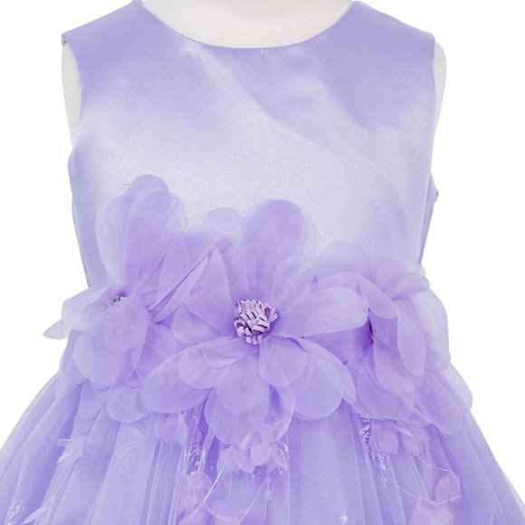 Dresses New Lilac Formal Party Flower Girl Aline Flower Waist Gown
